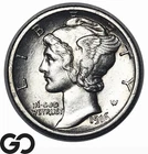 1916 Mercury Dime, Subtle Color, Choice AU++, 1st Year Issue