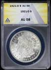 1921-D $1 Morgan Silver Dollar ANACS AU 58