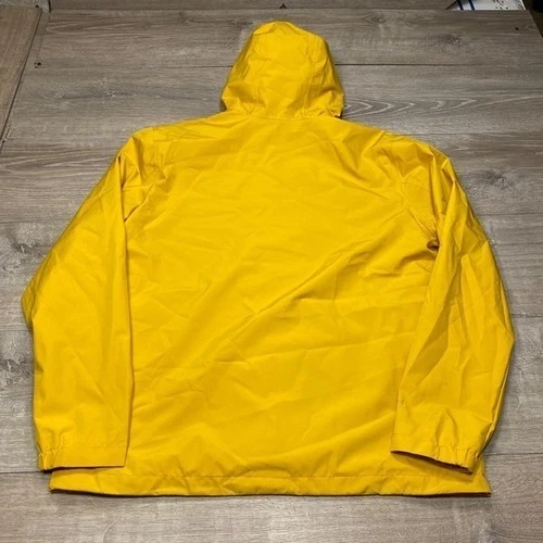 Eddie Bauer Weatheredge Rain Jacket Mens L Yellow Hooded Windbreaker Hiking 2025 image 5