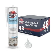 Kraken Bond Premium Kitchen and Bathroom Silicone Caulk Clear - 48x10.1 fl.o...
