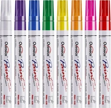 Overseas Paint Markers Pens 1 Count (Pack of 8), [Set 8 different colors] 