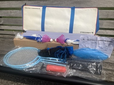 Vintage Sports Craft Badminton & Volleyball Set New NOS NIP Retro 80s Yard Games