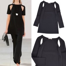 Celine Phoebe Philo 2015 Runway Cutout Tunic Top Silk Mix Black Unused S