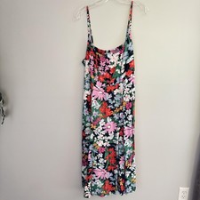 Old Navy Dress Womens XL Floral Sleeveless Midi Sundress Pockets Boho Rayon