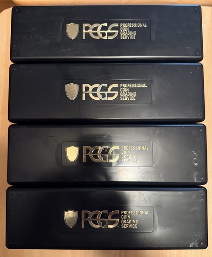 Lot Of (4) BLACK PCGS Storage Slab Holder Boxes (Used) Each Can Hold 20 Slabs*