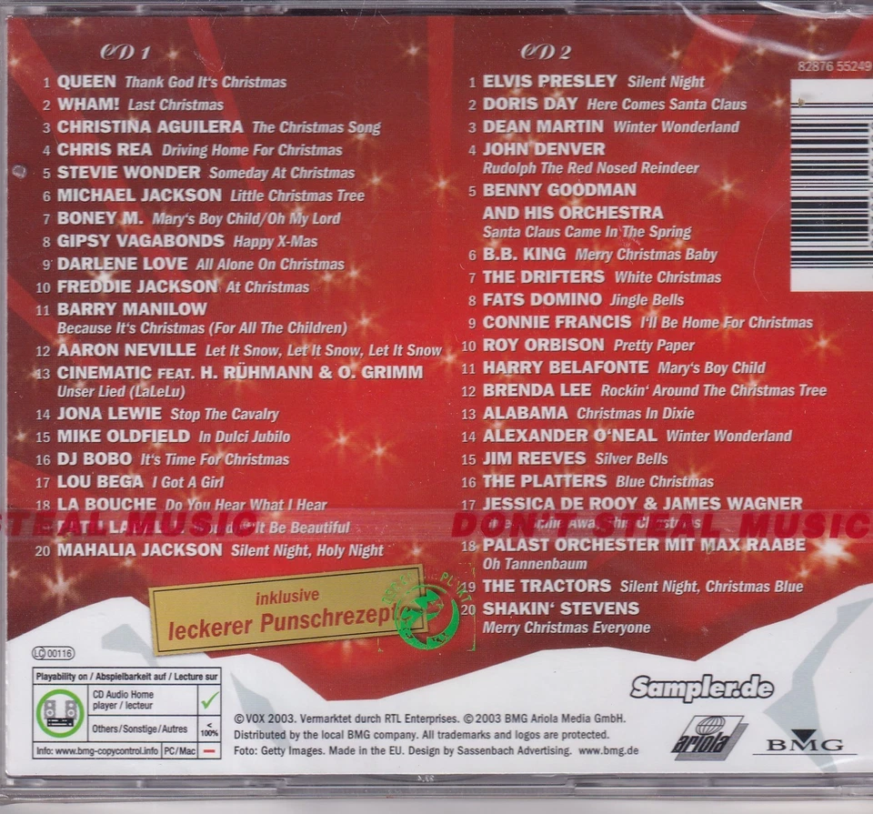 -1775- VOX Christmas Classics 2003 -Doppel-CD- neu/OVP - Bild 2 von 2