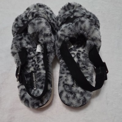 Koolaburra by UGG Women's  Furr-Ahh  Animal Print Slip-On Slippers Gray 9