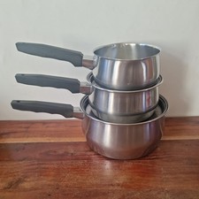 PRESTIGE LIFETIME SAUCEPANS set of 3, Stainless steel with copper bottom 