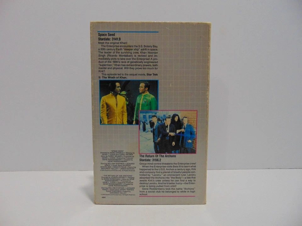 Star Trek Collector's Edition Space Seed The Return Of The Archons VHS - Image 2 of 4