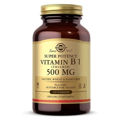 Solgar Vitamin B1 (Thiamin) 500 mg 100 Tablets, Energy Metabolism