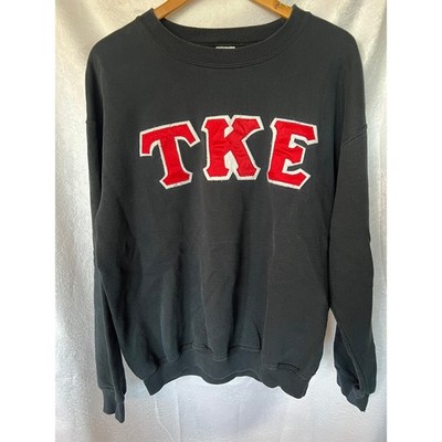 VTG 90s Cotton TKE Tau Kappa Epsilon Fraternity Letter Crew Neck Sweatshirt L