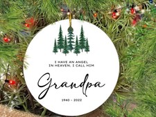 Personalized Grandpa Memorial Christmas Ornament, Custom In Loving Memory of ...