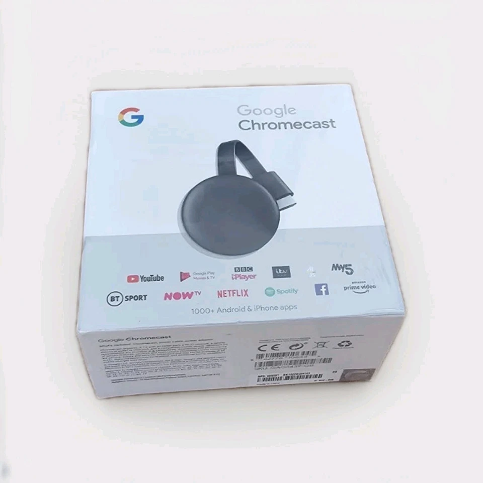 Google Chromecast 3rd Gen HD Digital Media Streamer - Brand New Sealed- Charcoal - Image 3 of 4