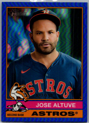 2025 TOPPS HERITAGE JOSE ALTUVE BLUE CHROME REFRACTOR 27/150