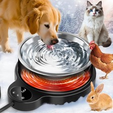 Heated Water Bowl for Dog Cat,Outdoor Heated Pet Bowl Food Bowl with 3 Temper...