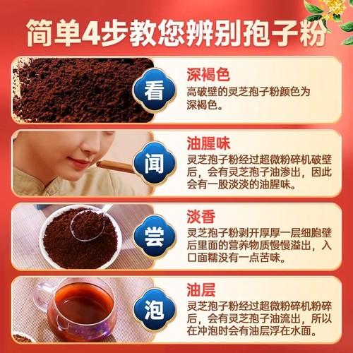 富元康 Wall-broken Ganoderma Lucidum Spore Powder 3g/1bag 长白山Authentic Ganoderma - Picture 6 of 11