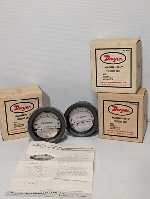 #ad #ad Lot of 4 Dwyer Magnehelic pressure gages w 3x measuring 0 20 in Hg 1x 0 10PSI $199.99