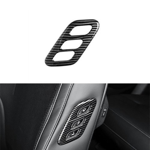 Interruptor de ajuste de asiento ABS de fibra de carbono botón cubierta embellecedor para Kia EV6 2022-2025 - Imagen 1 de 5