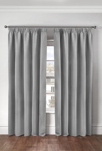 Thermal Thick Blackout Curtains 2 Panels Pencil Pleat Curtains Cali - Picture 40 of 55