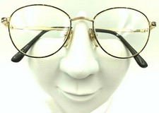 Vintage Laura Ashley Cameo Midnight Brown Gold Metal Oval Sunglasses FRAMES ONLY