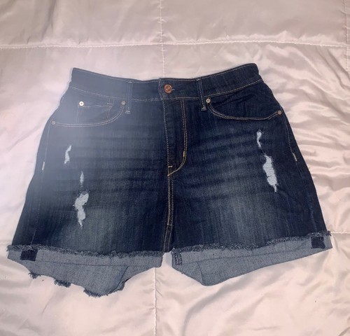 Signature Levi Strauss Damenshorts Größe 8/W29 Denim Heritage hoher Bund Bündchen