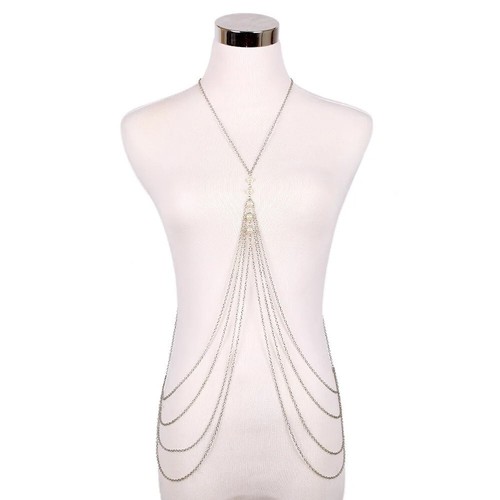 Women Trendy Body Chain Gold And Silver Jewelry Chest Waist Fashion Beach Summer - Picture 10 of 10