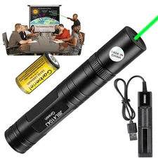 6000Miles 532nm Green Laser Pointer Pen Lazer Visible Beam Light+Battery&Charger