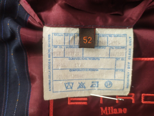 Etro Milano Wool Suit Men Size 52 Striped - Picture 10 of 21