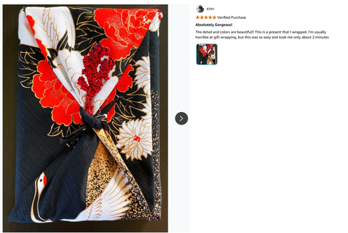 Furoshiki Japanese Traditional Wrapping Cloth Tapestry Made in Japan Moon &Crane - Picture 7 of 7