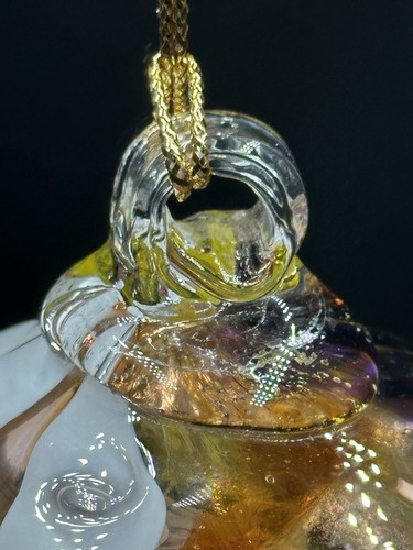 5” Heavy Art Glass Witch’s Ball Tree of Life Purple Yellow Clear Hand Blown READ - Picture 10 of 14