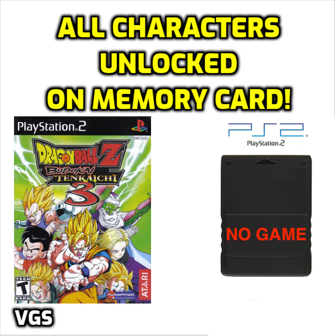 Dragon Ball Z Budokai Tenkaichi 3 Unlocked Characters Memory PS2  PlayStation DBZ