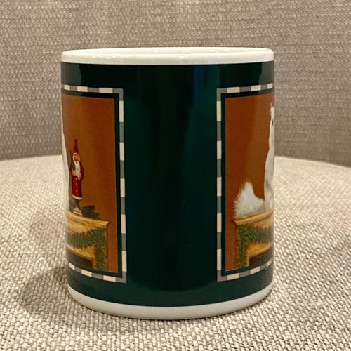 Vintage 1991 Lowell Herrero Vandor White Himalayan Cat Christmas Santa Mug Japan - Picture 4 of 9