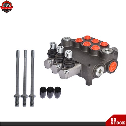 SAE Hydraulic Monoblock Double Acting Control Valve 3 Spool 21GPM w/conversion - Picture 2 of 14