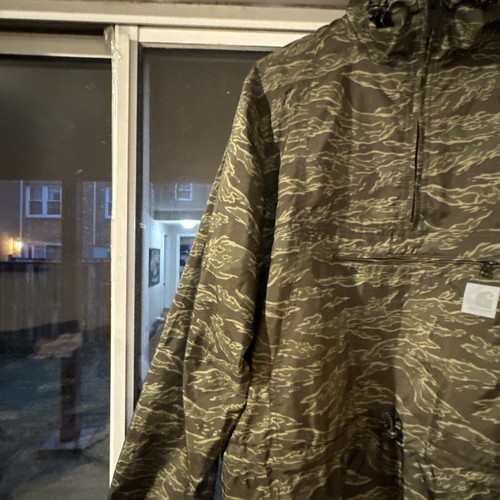 Carhartt Wip Wilson Pullover Camo Tiger Laurel Camouflage Mountain Jacket Used M - Picture 5 of 16