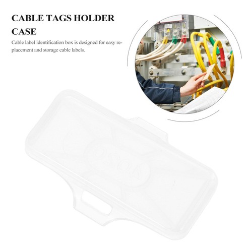 200 pcs Label Holder Cases Plastic Identification Case Cable Name Label Boxes - 第 2/12 張圖片