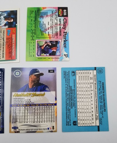 Lote de 5 tarjetas coleccionables de béisbol de los Marineros de Seattle años 90 Slocumb Phelps Parker Ayala - Imagen 8 de 9