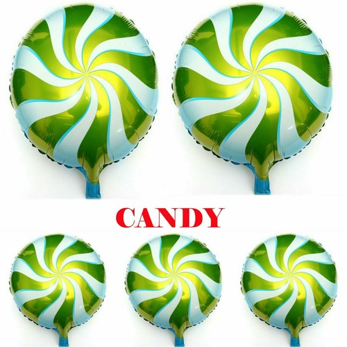 18" SWIRL Sweet CANDY Foil Round Lollipop Balloons-Birthday Party Decoration - Picture 5 of 8