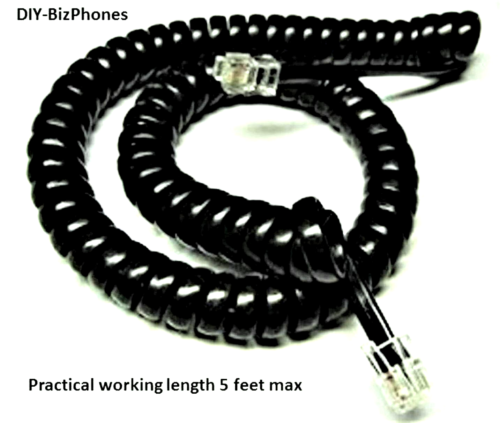 Panasonic Phone Handset Cord KX T7000 T7200 DBS Series Receiver Curly Black 9Ft