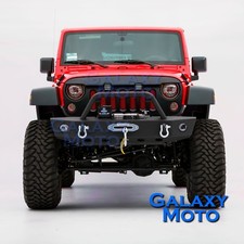 Black Textured Front Bumper W Winch Plate 2xd-ring For 07-18 Jeep Jk Wrangler