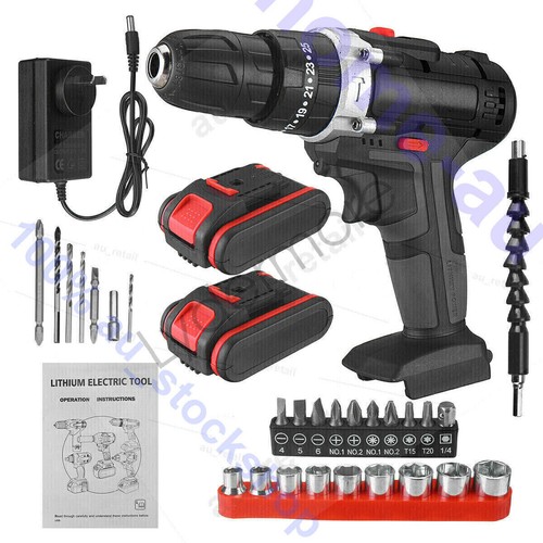 CORDLESS DRILL 88V HEAVY DUTY IMPACT DRIVER KIT BRUSHLESS HAMMER +2 BATTERY AU - Picture 14 of 15