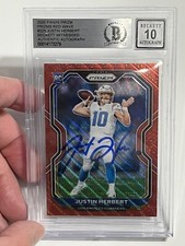 Justin Herbert Signed 2020 Prizm Red Wave RC 38/149 Beckett Witnessed Auto 10 Justin Herbert Signed 2020 Prizm Red Wave RC 38/149 Beckett Witnessed Auto 10