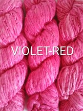 1 Quality violet-Red Color Recycled Soft Silk Sari Knitting Woven Yarn 1 Kg.