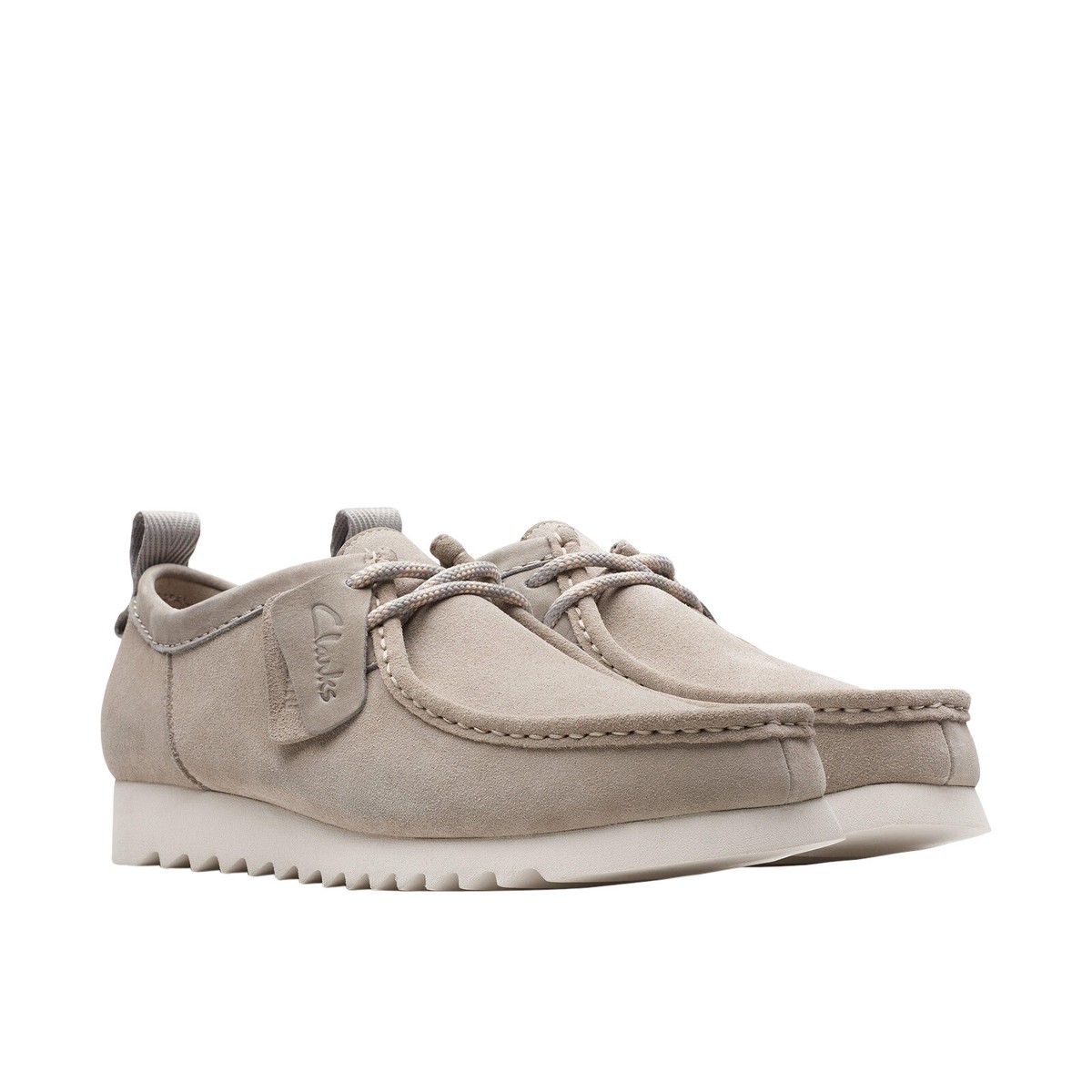 靴 Clarks Wallabee 23.0 Clarks Wallabee FTRE LO 26176227 Mens Gray Oxfords & Lace