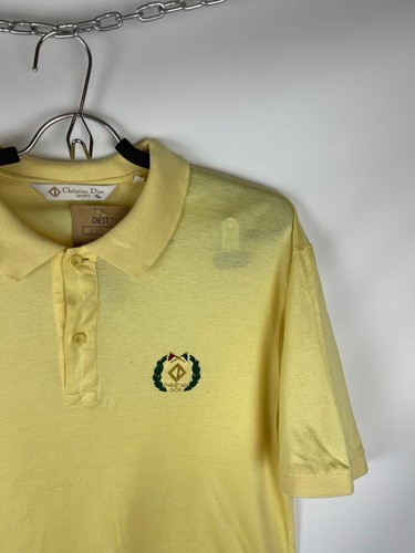 Christian Dior Sport vintage embroidered logo yellow polo - Picture 3 of 8