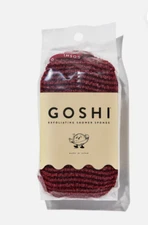 Goshi Exfoliating Shower Sponge Rip Resistant, Red, Made in Japan
