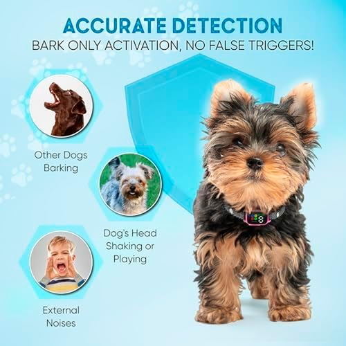 Tiny Bark Collar for Small Dogs 5-15 Lbs and Puppies - No Shock anti Barking Col - Picture 6 of 12