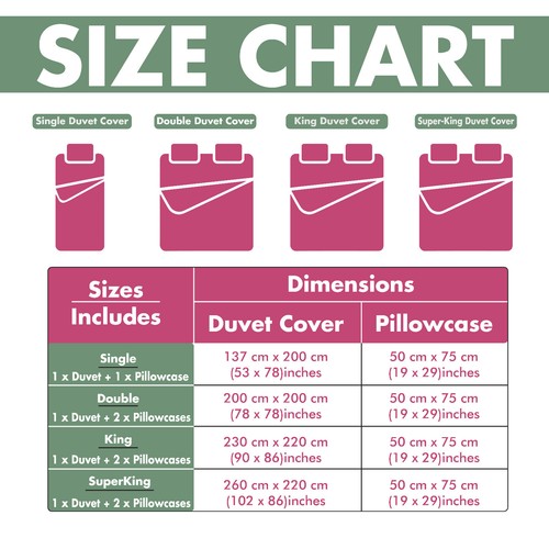 Reversible Single Double King Size Duvet Quilt Cover Bedding Set With Pillowcase - Picture 38 of 204