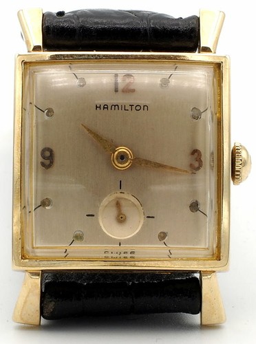 Vintage Hamilton Watch 14K Gold 22 Jewels Cal. 770 50's Bubble Glass Clean Runs