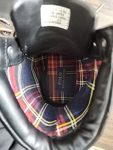Botas para hombre Polo Ralph Lauren WILLINGCOTT de cuero negro al tobillo talla 10.5D excelente estado - Imagen 7 de 11