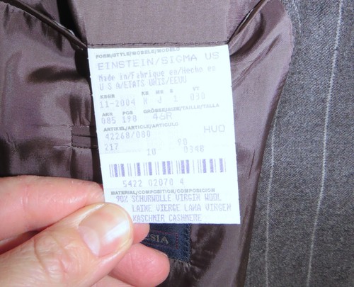 Hugo Boss Taupe Flannel Striped Cashmere Blend Three Button Suit 46R - Picture 16 of 18